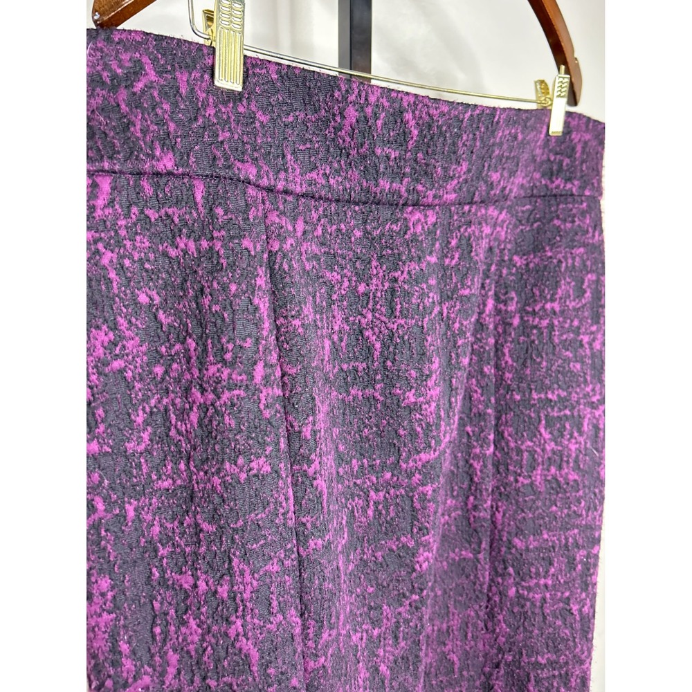 Christian Siriano Sz 22 Lane Bryant Purple Black Textured Pencil Skirt Plus - Picture 3 of 5